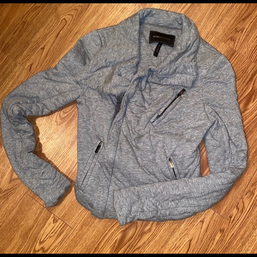 BCBG Maxazria Grey Side Zip Jacket sz Small